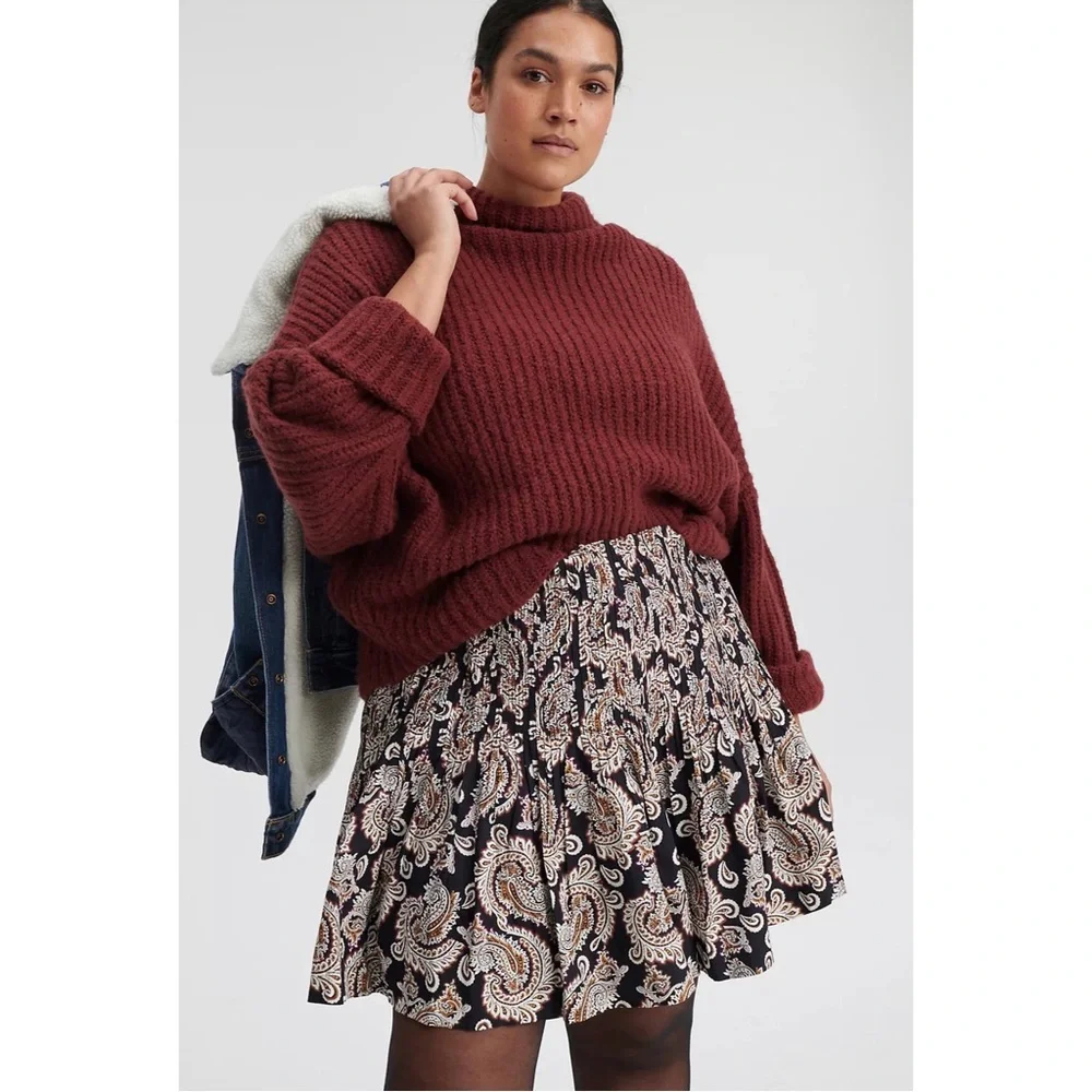 Anthropologie Pintuck Mini Skirt - NWT - SZ XL - Picture 5 of 14